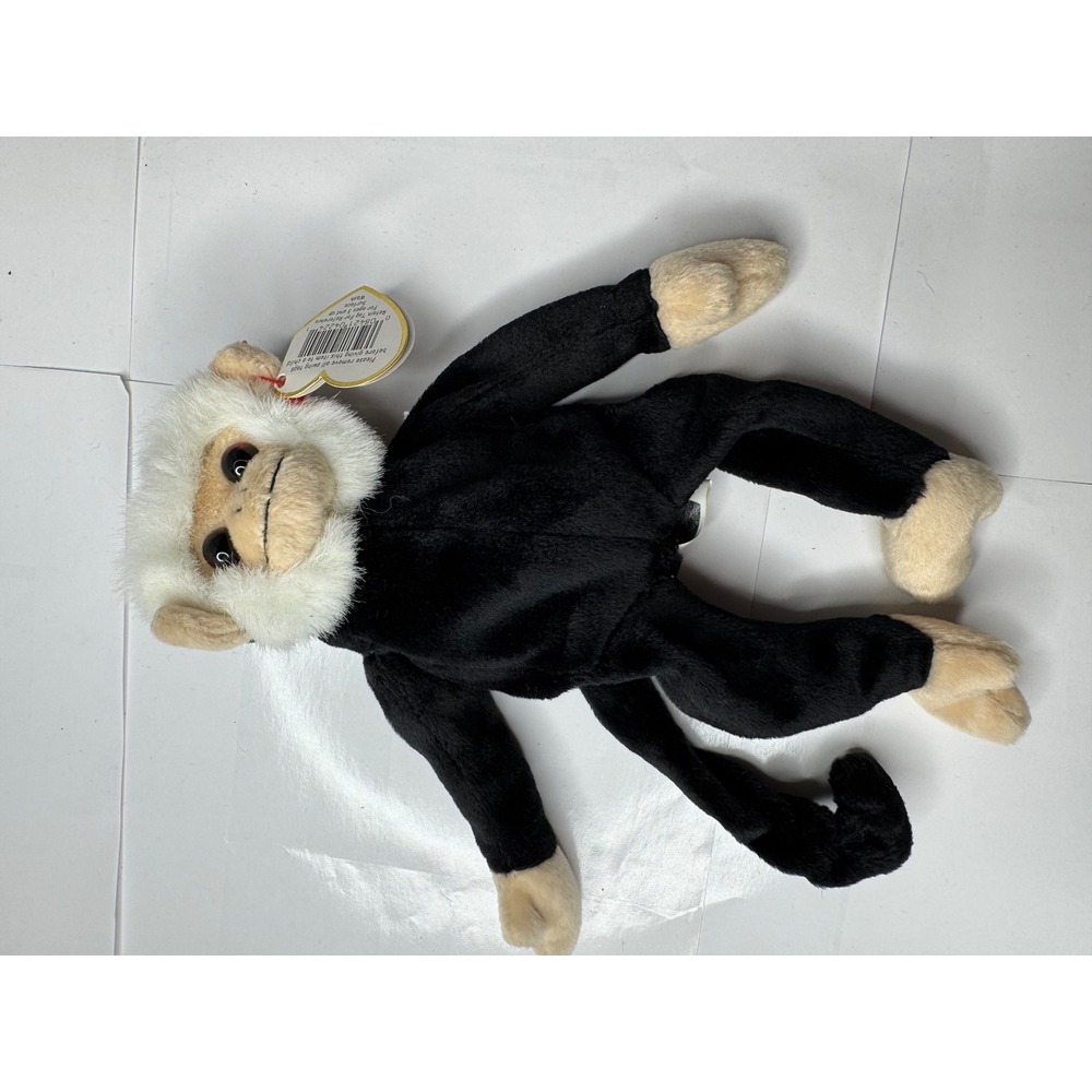 Ty Beanie Babies Mooch the‎ Monkey Black White Spider Monkey Plush 1998 Vintage